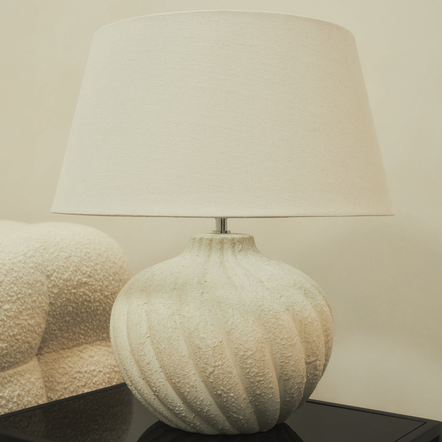 Banse - Textured Ceramic Based Table Lamp Natural Shade