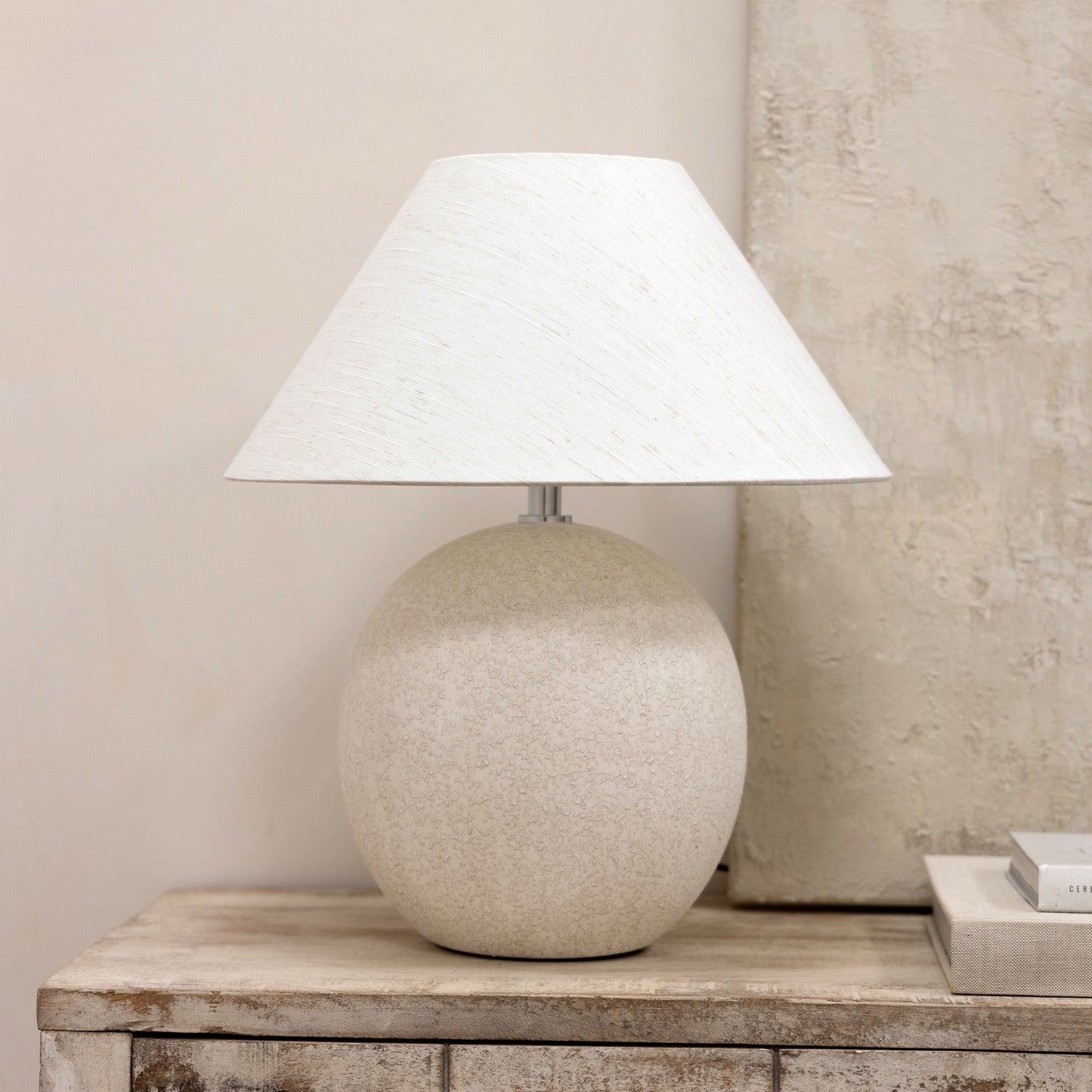 Banse - Stone Ceramic Coolie Shade Table Lamp