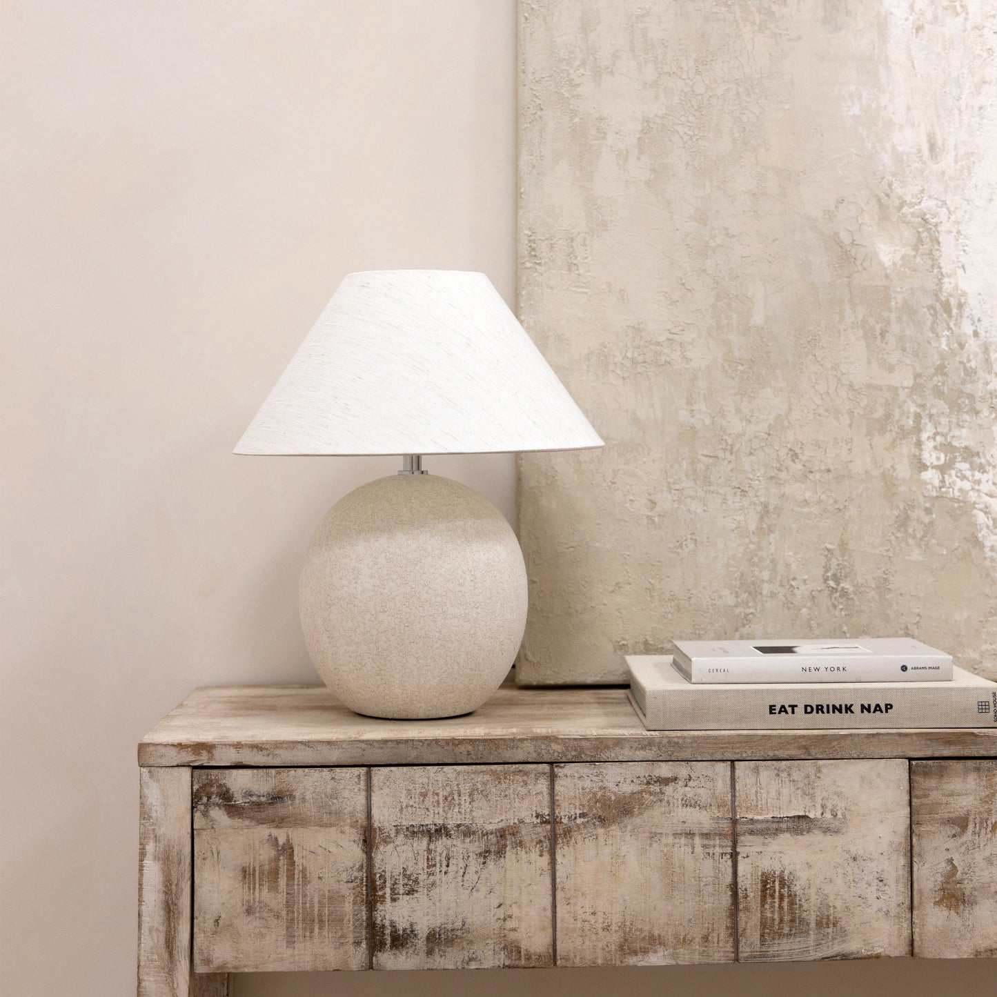 Banse - Stone Ceramic Coolie Shade Table Lamp