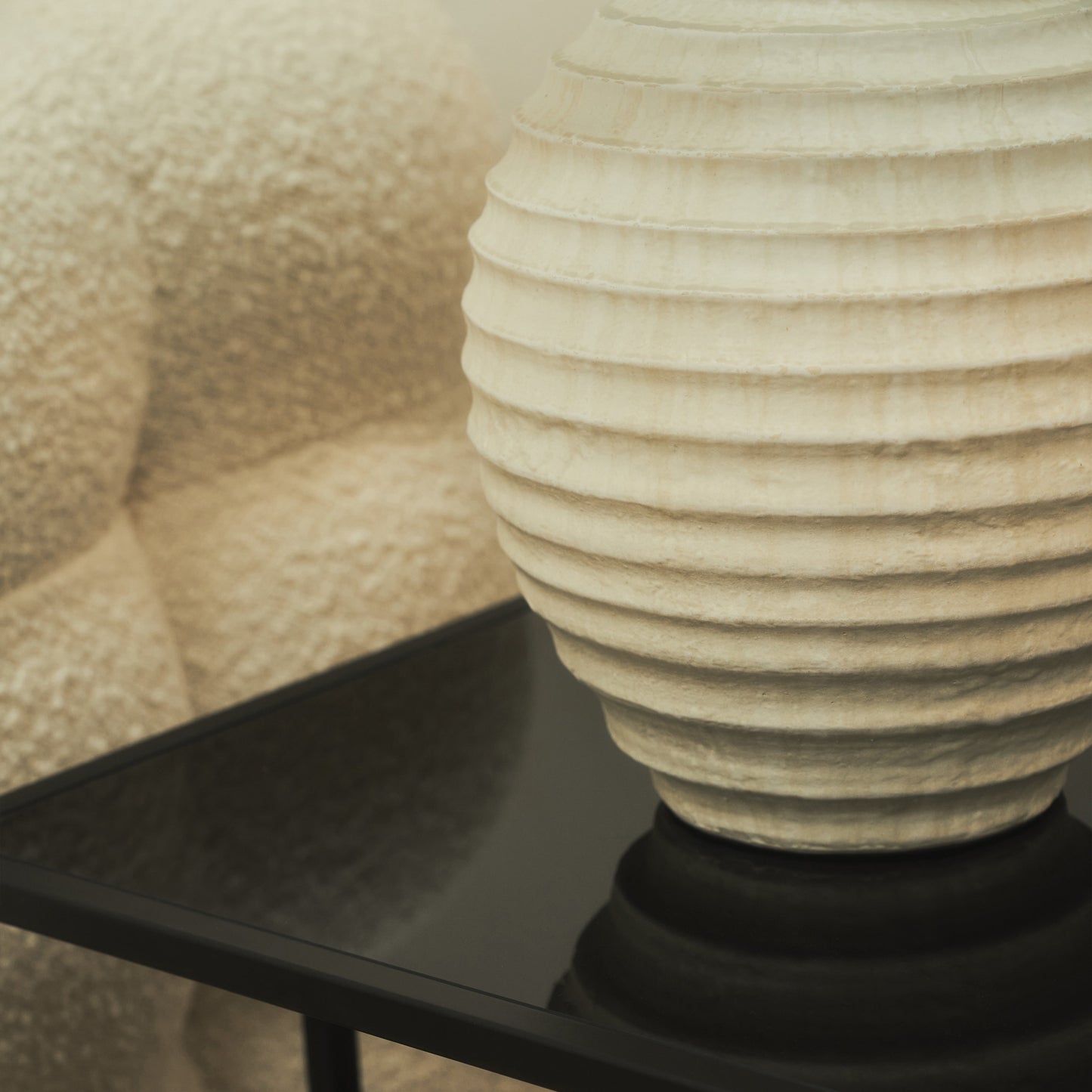 Banse - Textured Ceramic Based Table Lamp Natural Shade