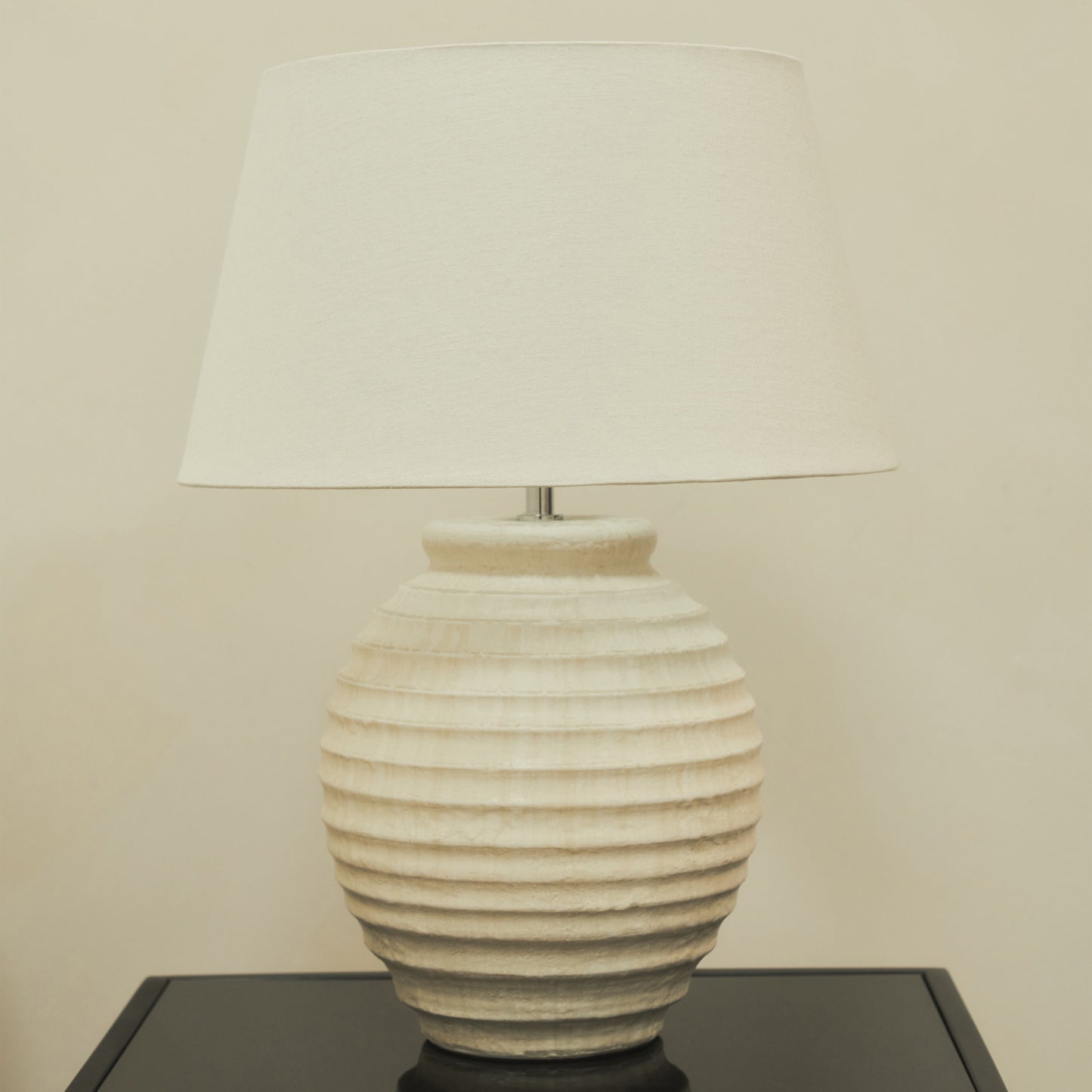 Banse - Textured Ceramic Based Table Lamp Natural Shade