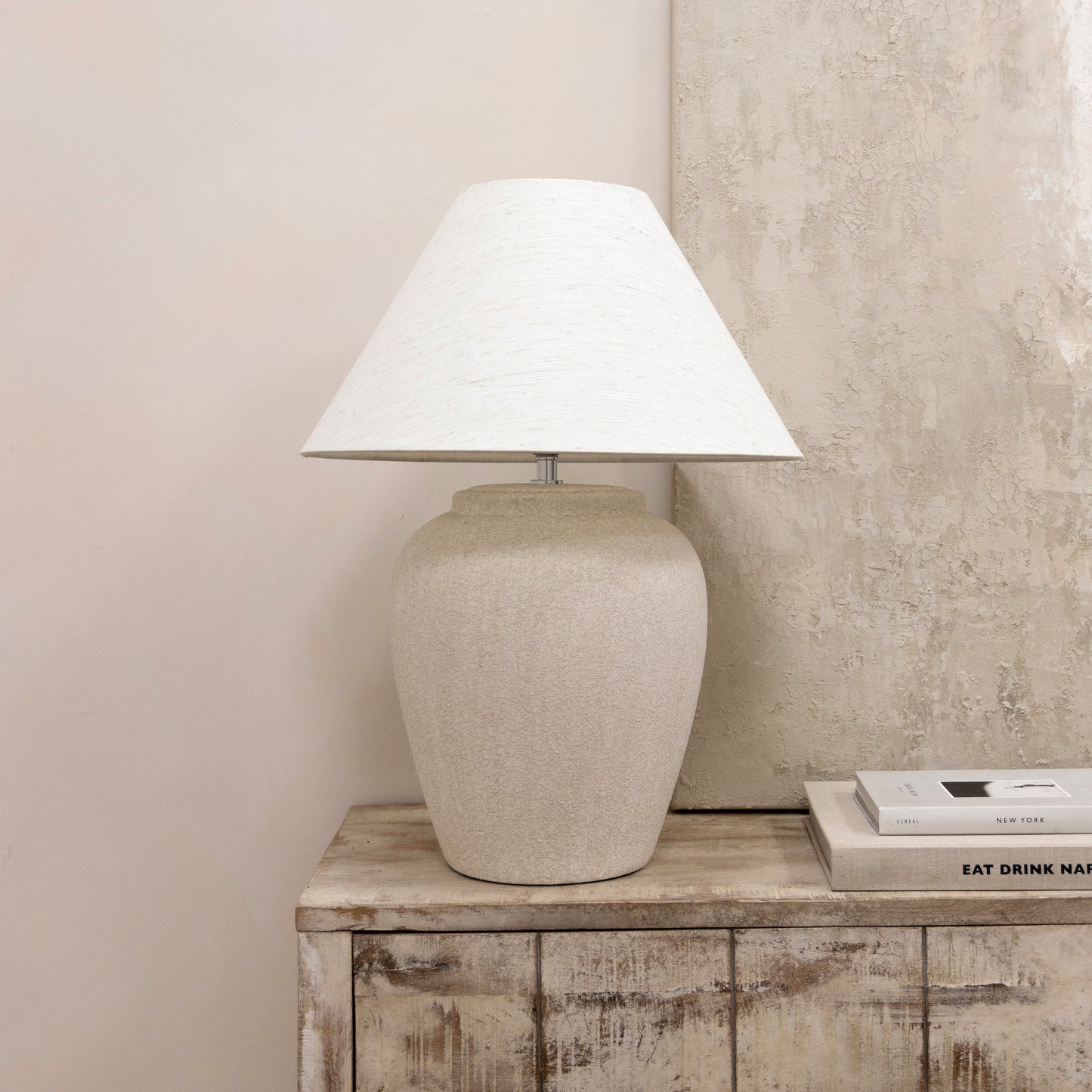 Banse - Stone Ceramic Coolie Shade Table Lamp