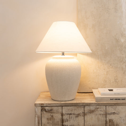 Banse - Stone Ceramic Coolie Shade Table Lamp