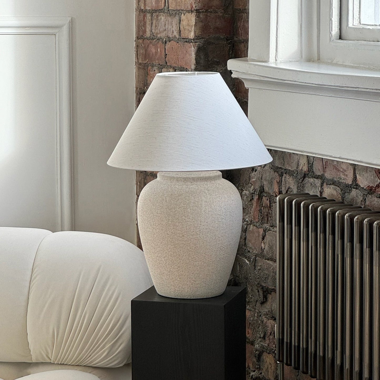 Banse - Stone Ceramic Coolie Shade Table Lamp